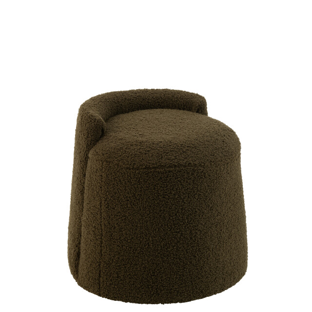 J-Line poef teddy rond+rugleuing bouclé 40x40x38cm 2999585 large