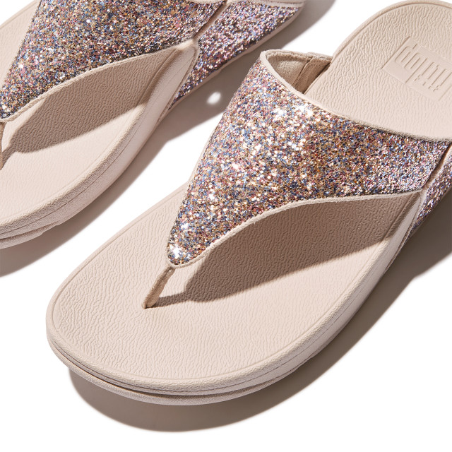 FitFlop Lulu multi-tonal glitter toe-post sandals JE6 large