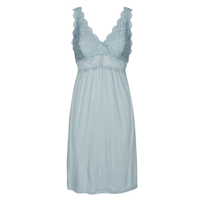 By Louise Slipdress dames nachthemd met kant blauw BL-467-02 large