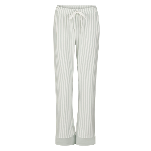 By Louise Dames pyjama set lang katoen beige/mintgroen gestreept BL-470-02 large