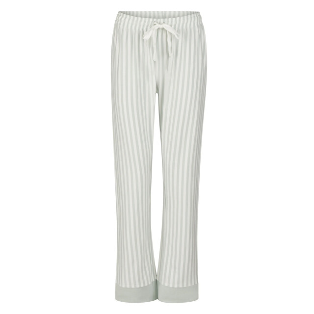 By Louise Dames pyjama set lang katoen beige/mintgroen gestreept BL-470-02 large