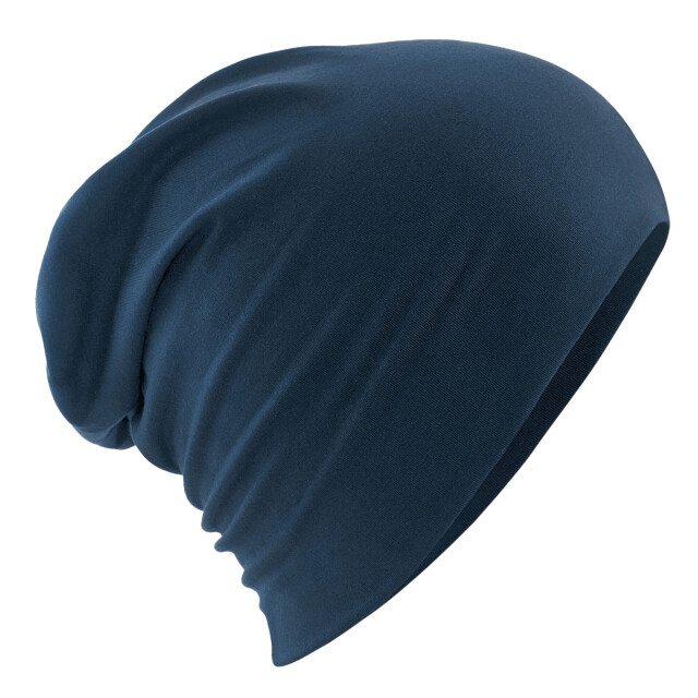 Beechfield Hemsedal katoenen slouch beanie voor volwassenen UTFK1435_frenchnavy large