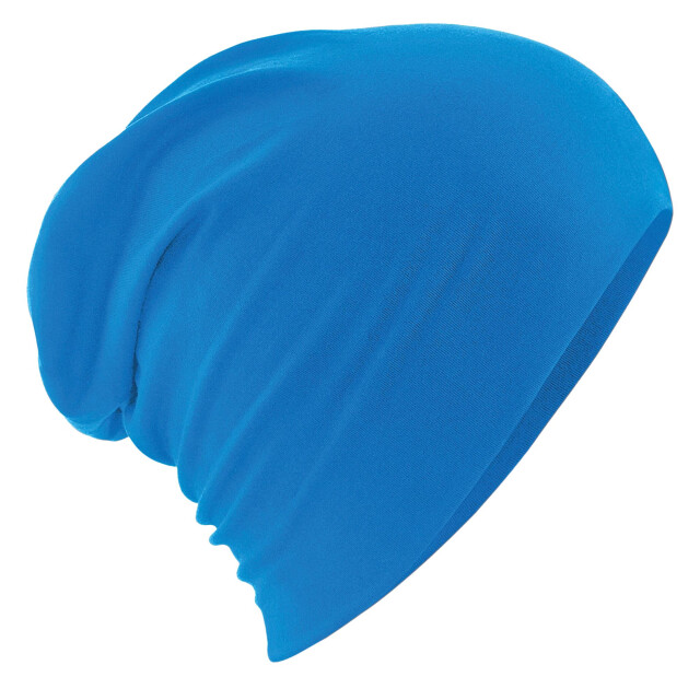 Beechfield Hemsedal katoenen slouch beanie voor volwassenen UTFK1435_sapphireblue large