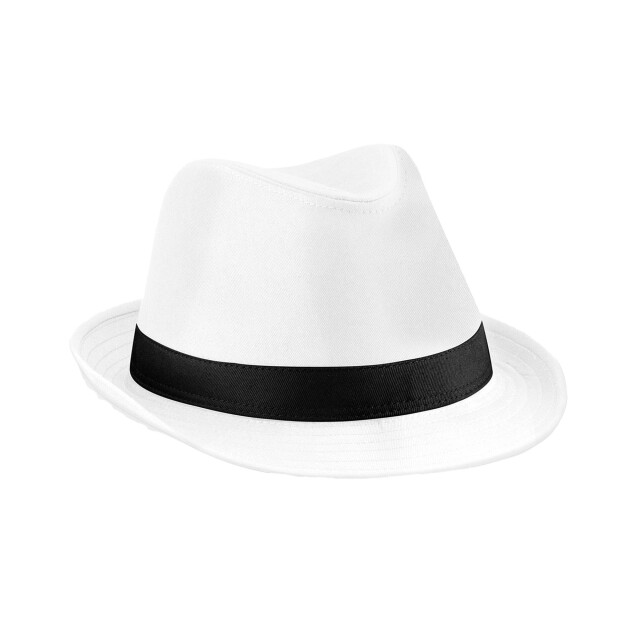 Beechfield Unisex fedora volwassenen UTFK1459_whiteblack large