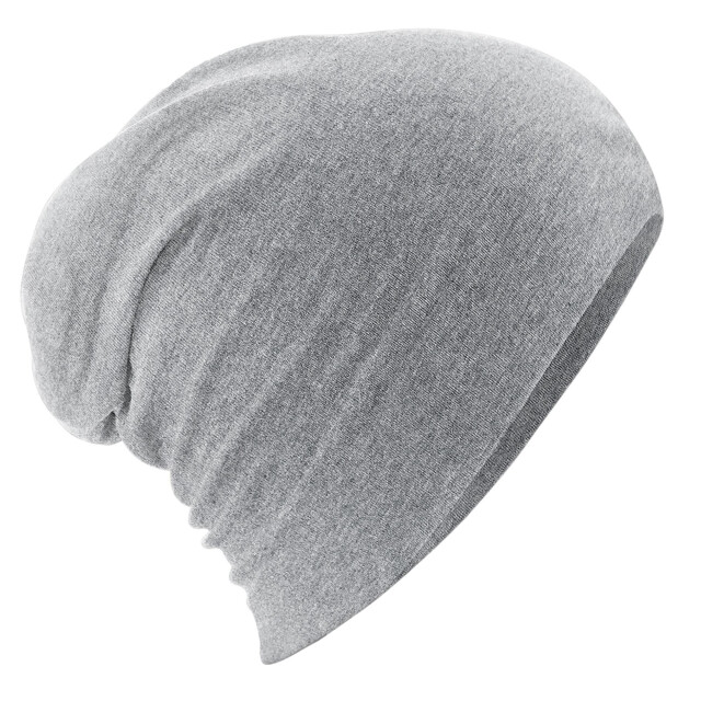 Beechfield Hemsedal katoenen slouch beanie voor volwassenen UTFK1435_heathergrey large