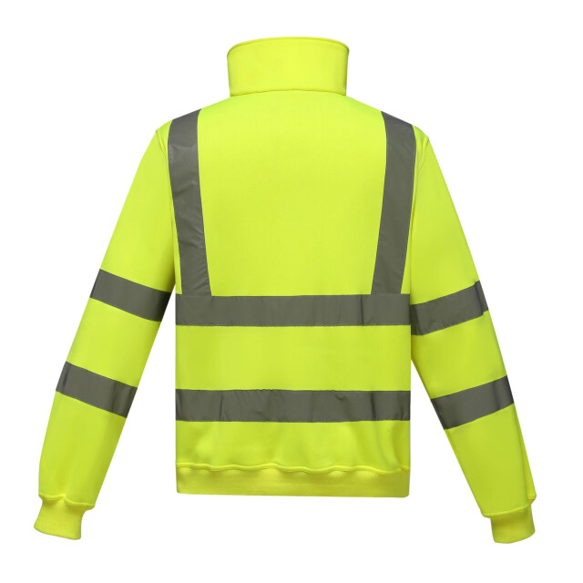 Yoko Uniseks hi-vis sweatshirt met kwartrits voor volwassenen UTFK1389_yellow large