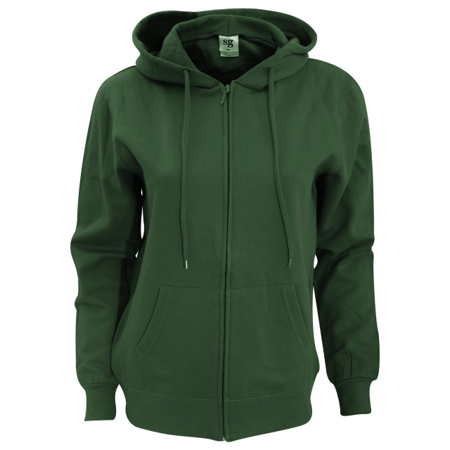 SG Dames sweatshirt met volledige ritssluiting en kap UTFK1393_bottlegreen large