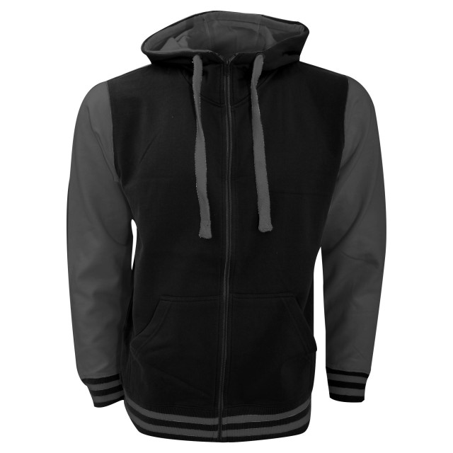 FDM Heren actieve zip hoodie UTFK1386_blackcharcoal large