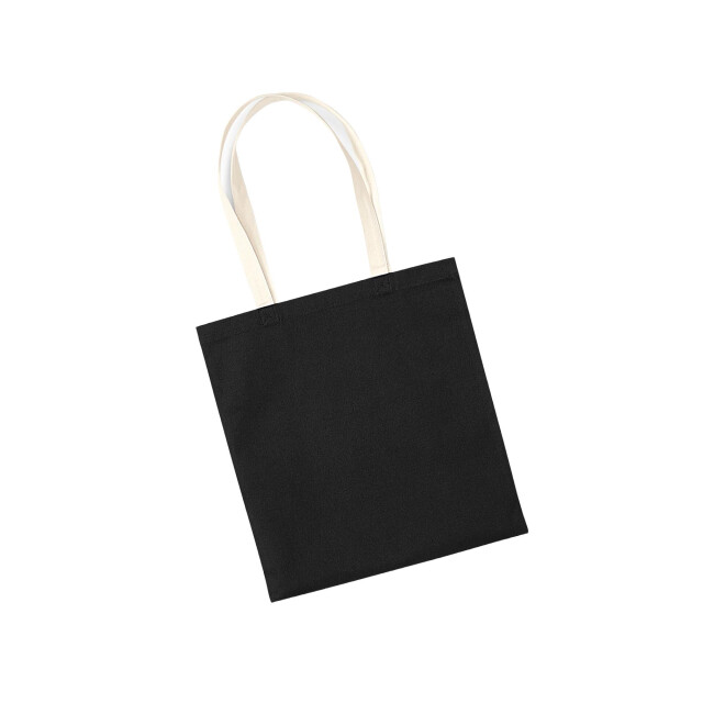 Westford Mill Earthaware organic bag for life contrasterende boodschappentas UTFK1287_blacknatural large