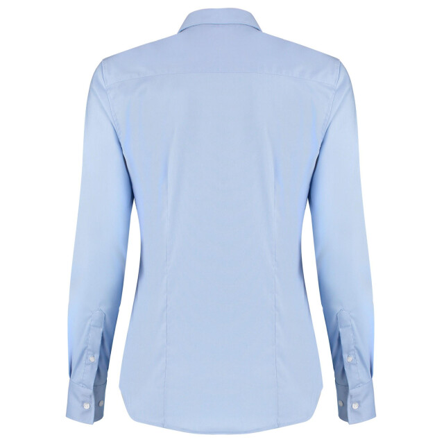 Kustom Kit Dames oxford stretch getailleerde overhemd met lange mouwen UTFK1262_lightblue large