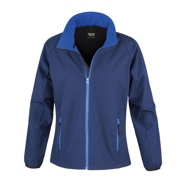 Result Dames afdrukbaar soft shell jasje UTFK1246_navyroyalblue large