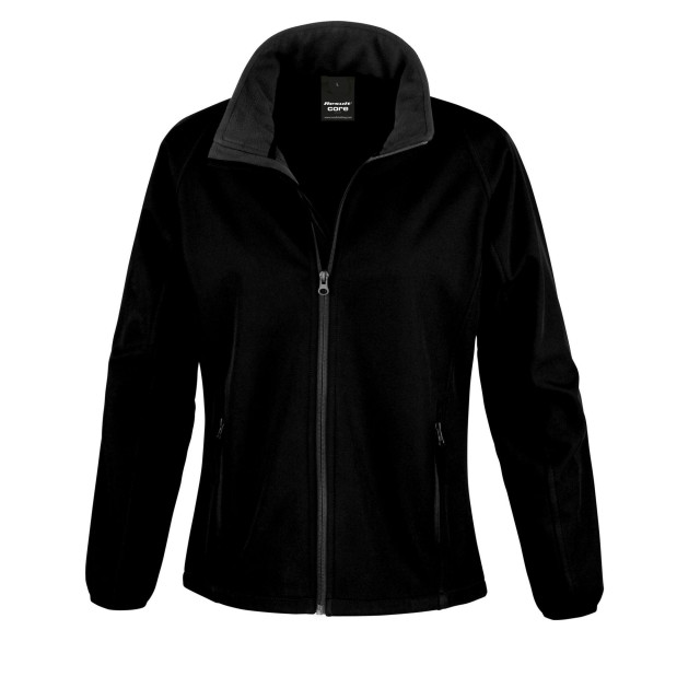 Result Dames afdrukbaar soft shell jasje UTFK1246_blackblack large