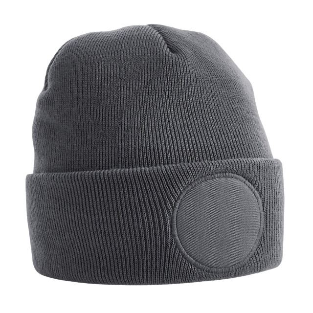 Beechfield Unisex patch beanie voor volwassenen UTFK1176_graphite large