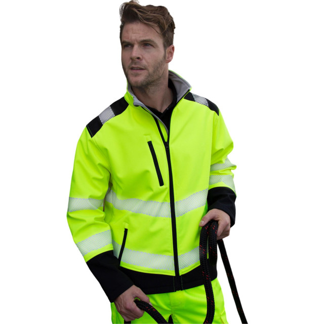 Result Unisex ripstop veiligheidsshell jas voor volwassenen UTFK1126_fluorescentyellowblack large