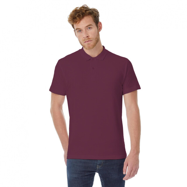 B and C B&c id.001 heren poloshirt met korte mouwen UTFK112_wine large