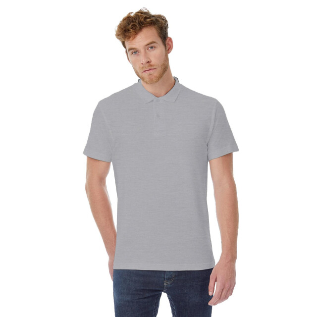 B and C B&c id.001 heren poloshirt met korte mouwen UTFK112_heathergrey large