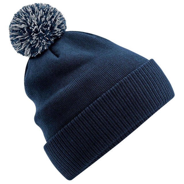 Beechfield Snowstar tweekleurige gerecycleerde muts UTFK1090_frenchnavylightgrey large