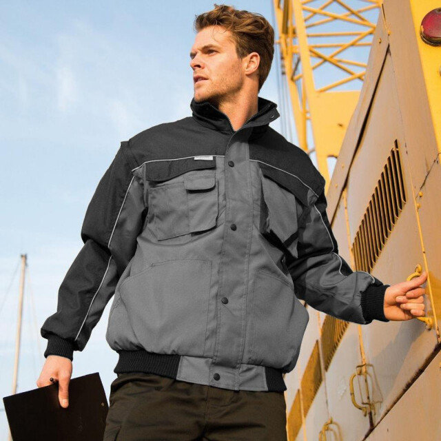 Result Heren workguard zip sleeve heavy duty water repellent windproof jacket UTFK1008_greyblack large