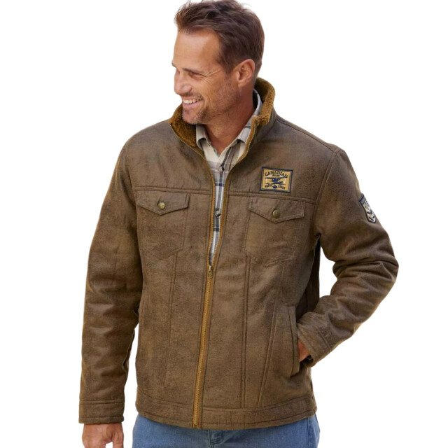 Atlas For Men Heren jas van imitatie-suède UTAF924_brown large