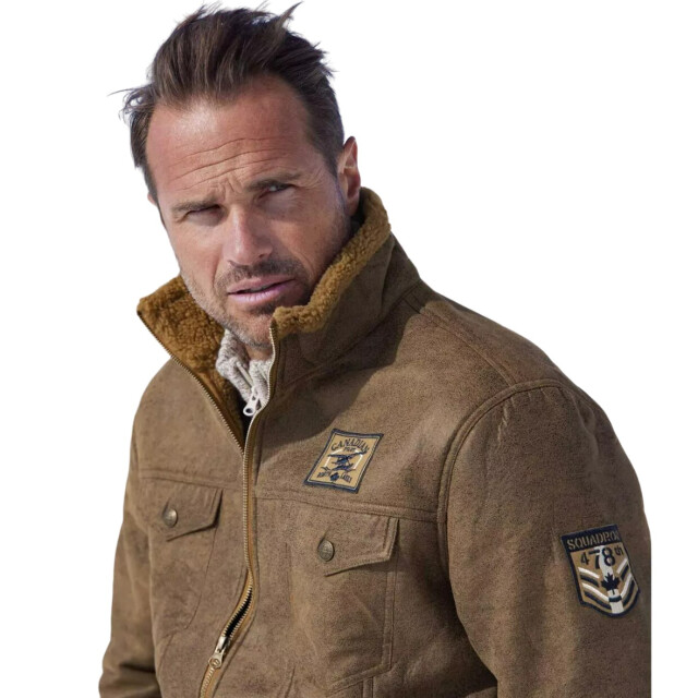 Atlas For Men Heren jas van imitatie-suède UTAF924_brown large