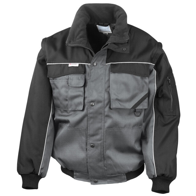 Result Heren workguard zip sleeve heavy duty water repellent windproof jacket UTFK1008_greyblack large