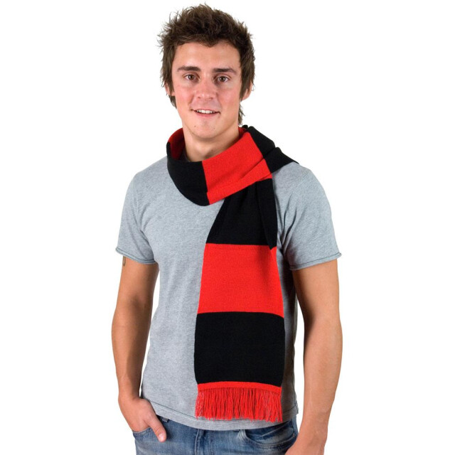 Result Heren zware gebreide thermische winter sjaal UTFK662_redblack large