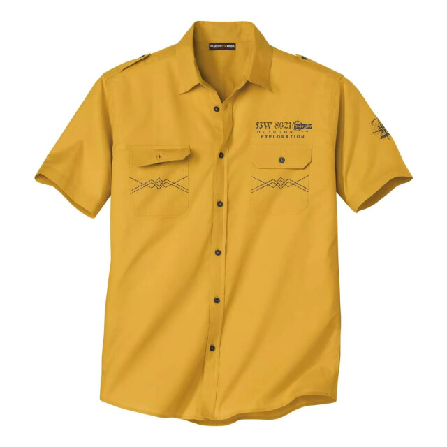 Atlas For Men Heren poplin piloten overhemd UTAF835_ochre large