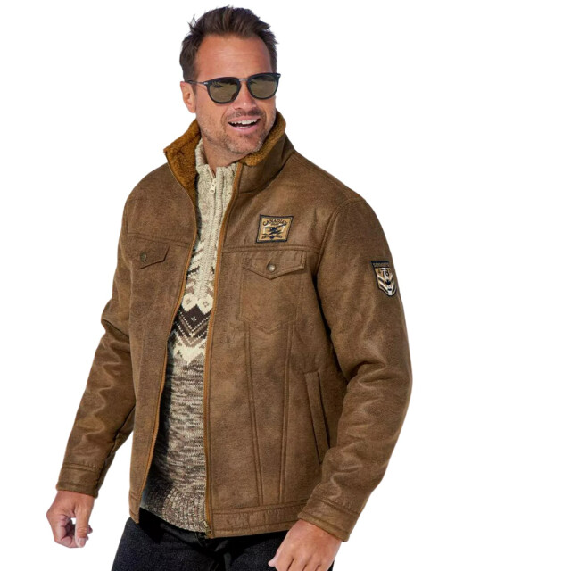 Atlas For Men Heren jas van imitatie-suède UTAF924_brown large