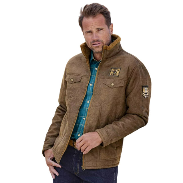 Atlas For Men Heren jas van imitatie-suède UTAF924_brown large