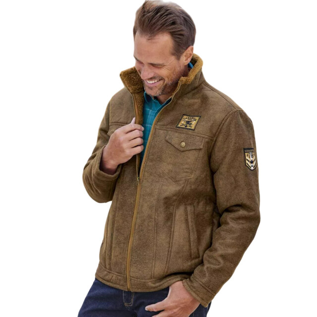 Atlas For Men Heren jas van imitatie-suède UTAF924_brown large