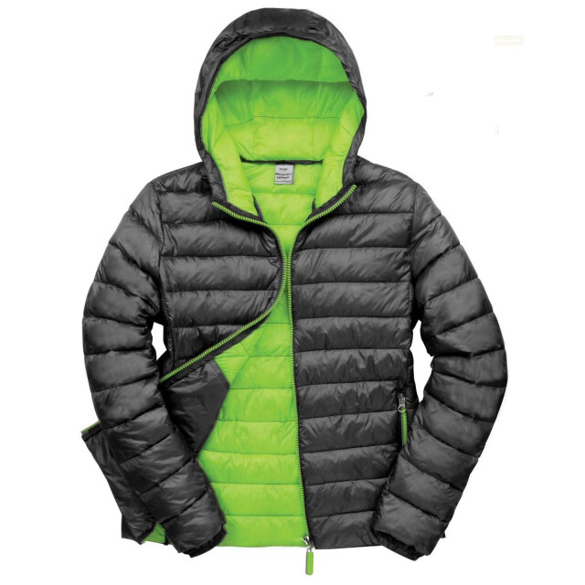Result Urban mens snowbird hooded jacket UTFK655_blacklimegreen large