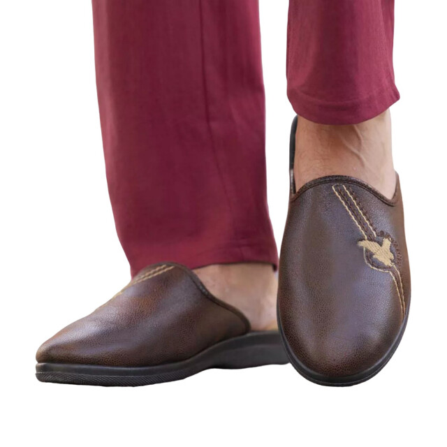 Atlas For Men Heren pantoffels met fleecevoering UTAF854_lightbrown large