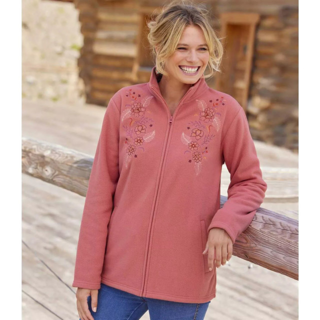 Atlas for Women Geborduurde fleece jas voor dames UTAF747_coral large