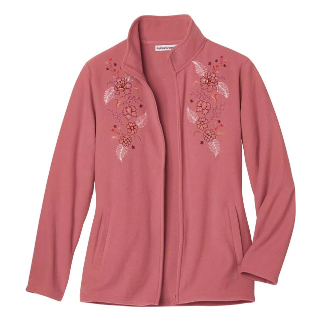 Atlas for Women Geborduurde fleece jas voor dames UTAF747_coral large