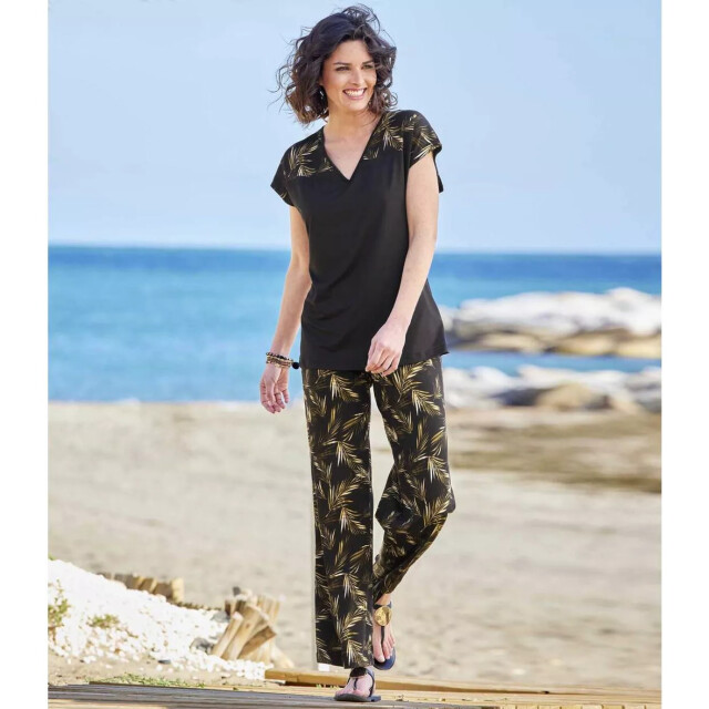 Atlas for Women Dames palmprint top & billen set UTAF716_black large