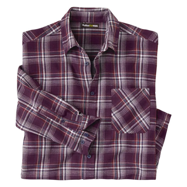Atlas For Men Heren geruit flannel shirt UTAF867_plum large