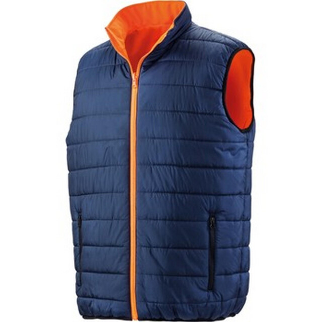 Result Beschermende mens omkeerbare zachte gevoerde veiligheidsgilet UTFK645_fluorescentorangenavy large