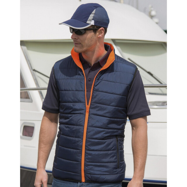 Result Beschermende mens omkeerbare zachte gevoerde veiligheidsgilet UTFK645_fluorescentorangenavy large