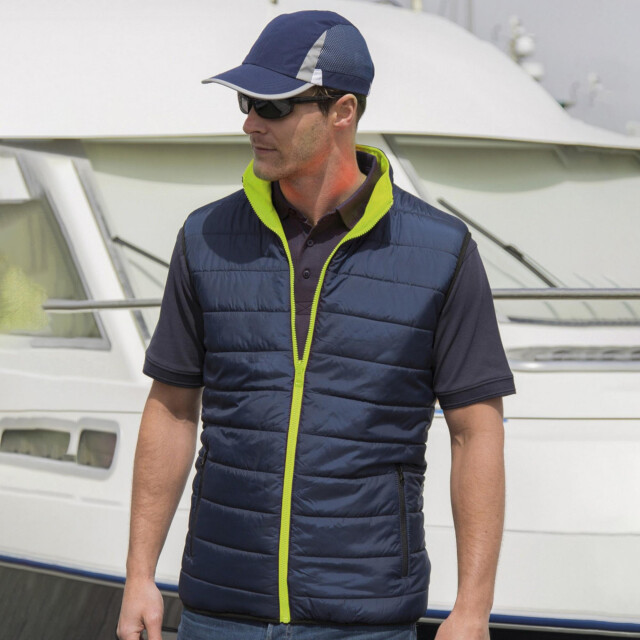 Result Beschermende mens omkeerbare zachte gevoerde veiligheidsgilet UTFK645_fluorescentorangenavy large