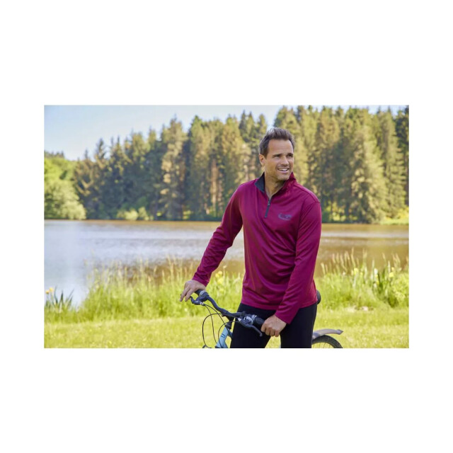 Atlas For Men Heren half zip active top (pack of 2) UTAF566_burgundydarkgrey large