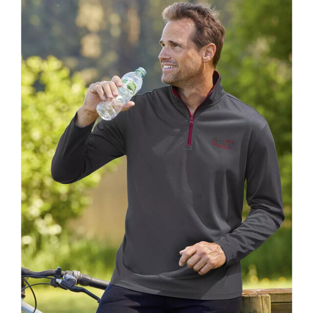 Atlas For Men Heren half zip active top (pack of 2) UTAF566_burgundydarkgrey large
