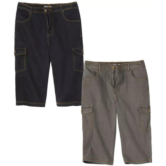 Atlas For Men Heren broek met elastische taille (verpakking van 2) UTAF668_greyblack large