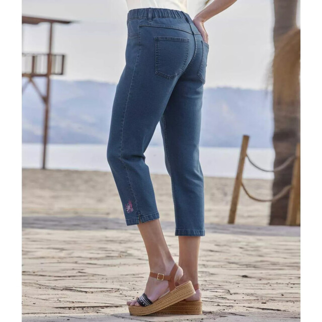 Atlas for Women Dames geborduurde geknoopte jeggings UTAF780_blue large