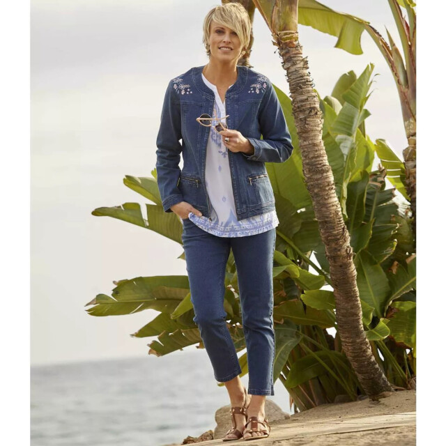 Atlas for Women Dames denim stretch cropped broek UTAF771_blue large