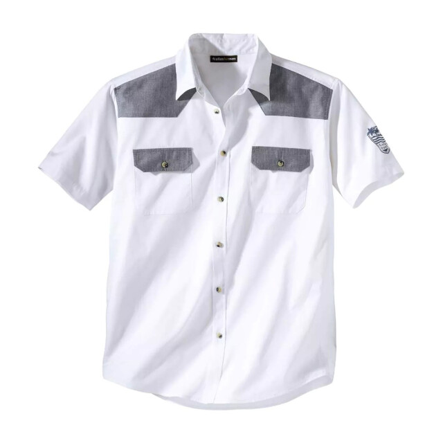 Atlas For Men Herenhemd met contrasterende korte mouwen UTAF631_white large