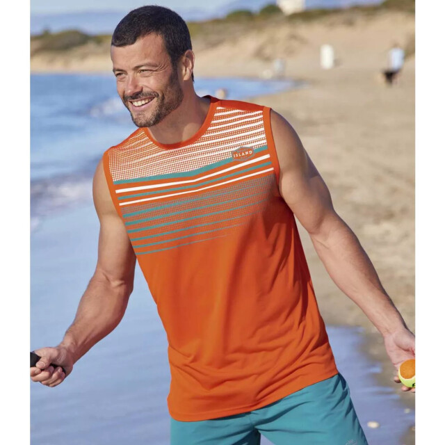 Atlas For Men Heren sportvest top (set van 3) UTAF660_whiteorangeemeraldgreen large