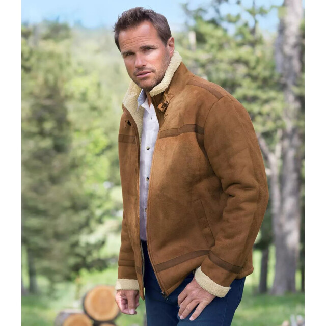 Atlas For Men Heren sherpa gevoerde jas UTAF534_lightbrown large