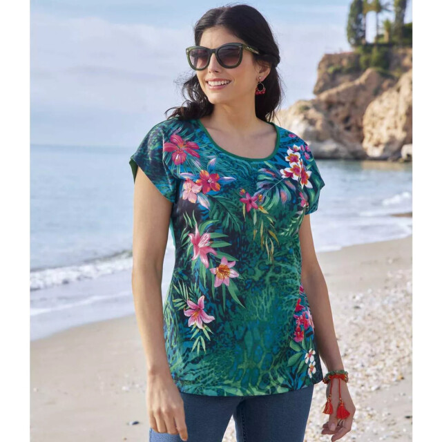 Atlas for Women Dames tropisch t-shirt UTAF683_green large