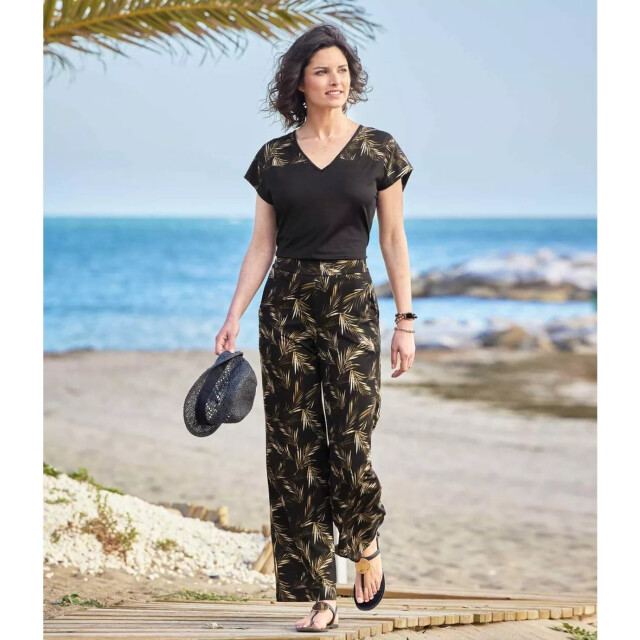 Atlas for Women Dames palmprint top & billen set UTAF716_black large