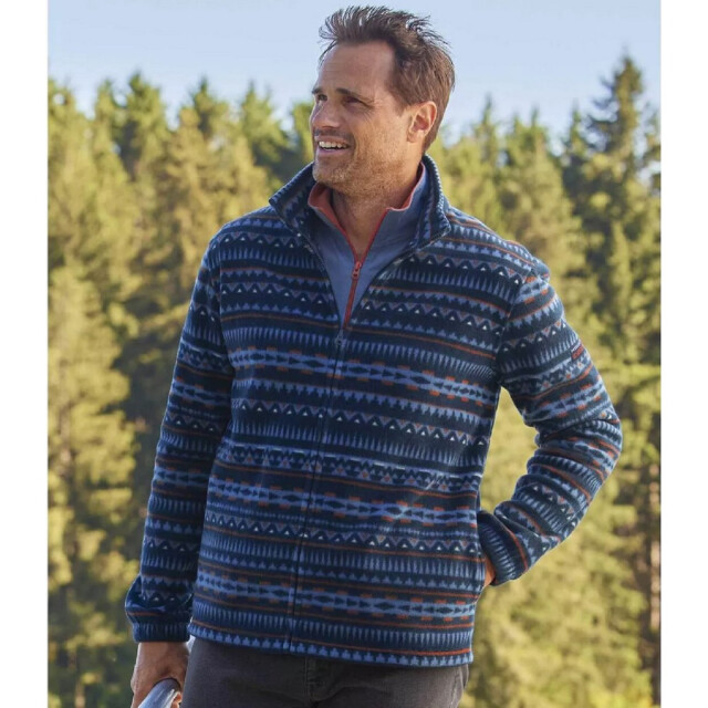 Atlas For Men Heren bedrukte full zip fleecejack UTAF577_navy large
